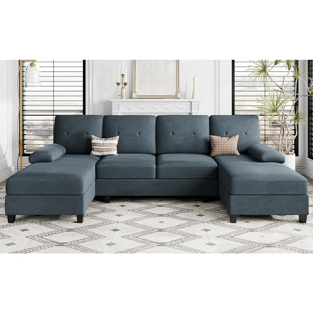 

Sectional Couches for Living Room, U Shaped Sofas Couch with Double Chaise, 4-Seat Living Room Furniture Sets