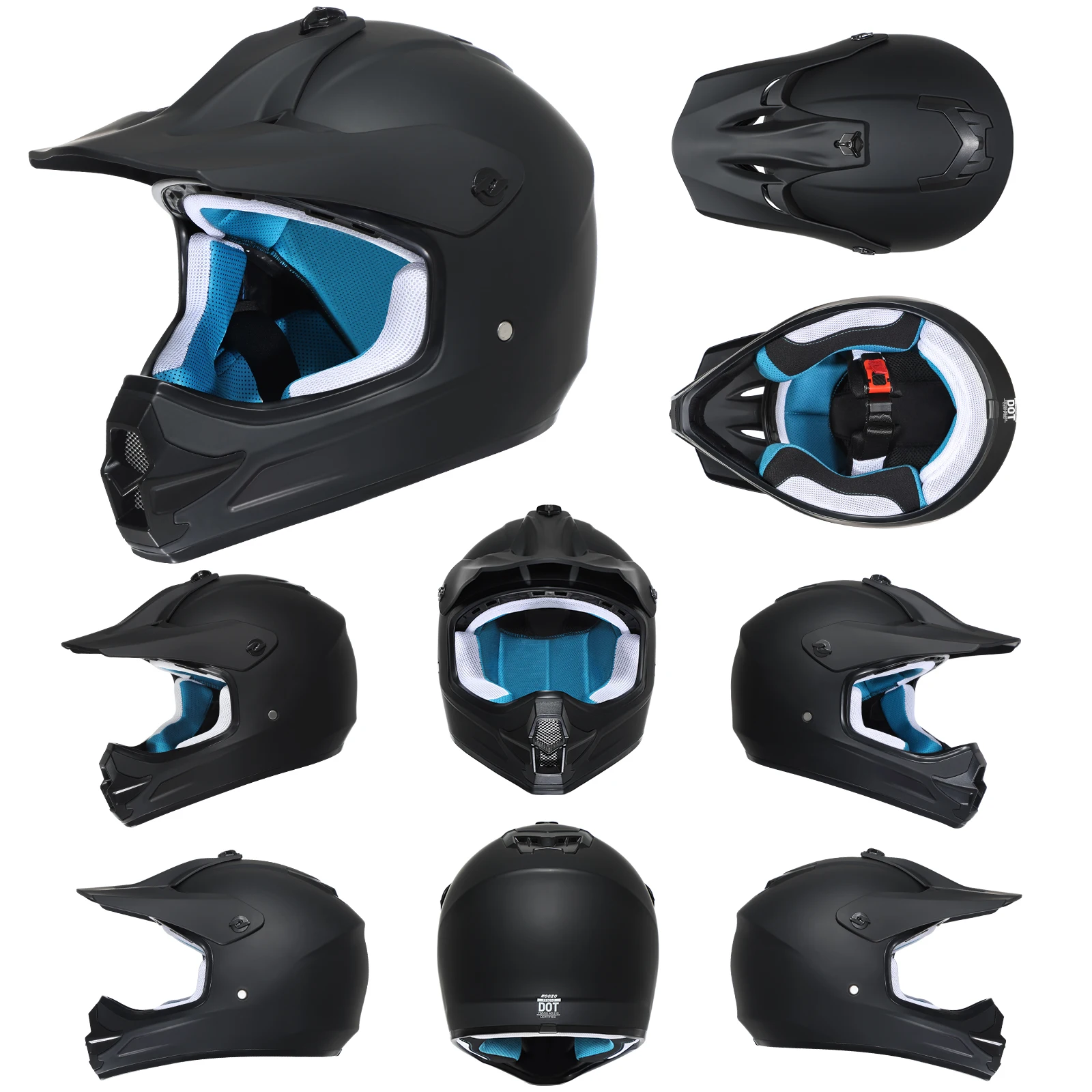 Youth Motorcycle Full Face Helmet Off-Road DOT Approved Helmets Motorcross Dirt Bike Helmet with Goggles and Gloves For Children
