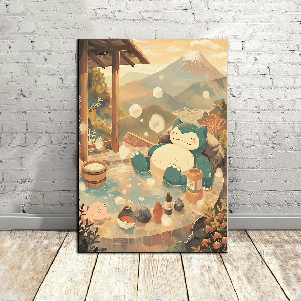 Pokemon Snorlax Poster Kawaii Japanese Anime Canvas Painting Wall Art Wall Decor Living Room Bedroom Home Decor Unframed