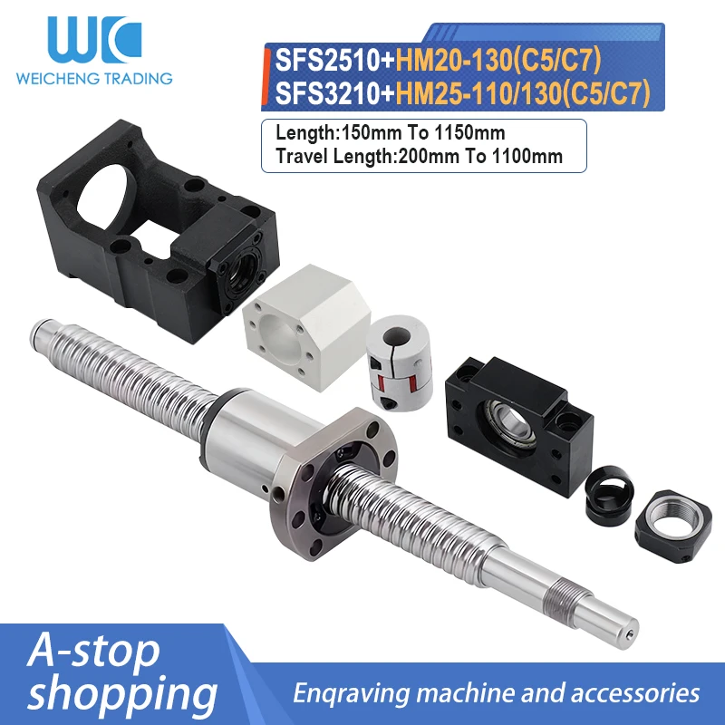 Ball Screw -4 Nut Bearing Linear Guide Slide Module SFU2510/3210 For Nema42/52 Stepper/Servo Motor+BF20/25+DSG25H/DSG32H+Coupler