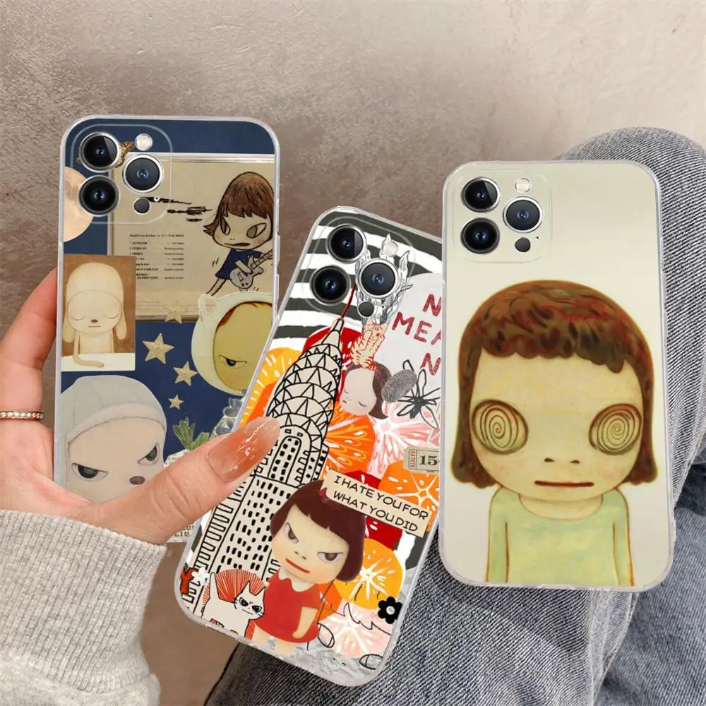 Y-Yoshitomo Girl NaraS Phone Case For iPhone 15 14 11 12 13 Mini Pro XS Max Cover 6 7 8 Plus X XR SE 2020 Funda Shell