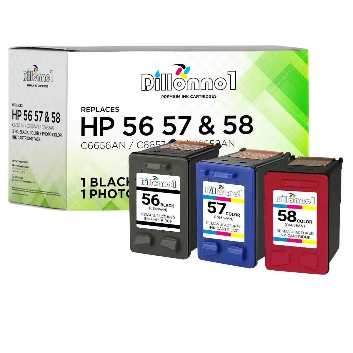 Encre 3PK #56 #57 #58 pour Deskjet 450 5150 5550 5650 5850 9650 9670 9680