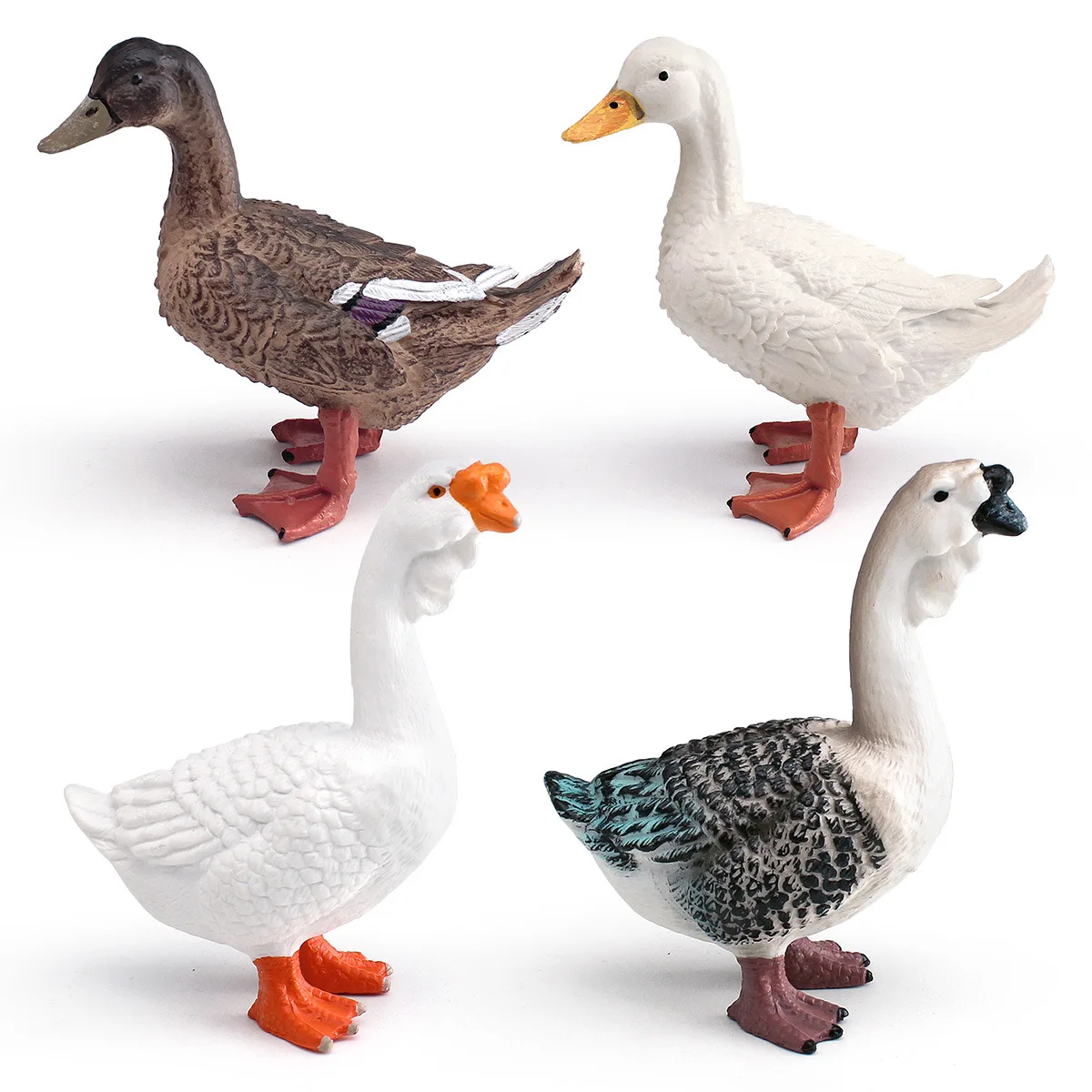 Artificial Solid Duck Lionhead Goose Poultry Animal Model Miniature Figurine Desktop Scene Decoration Ornament Home Deocr