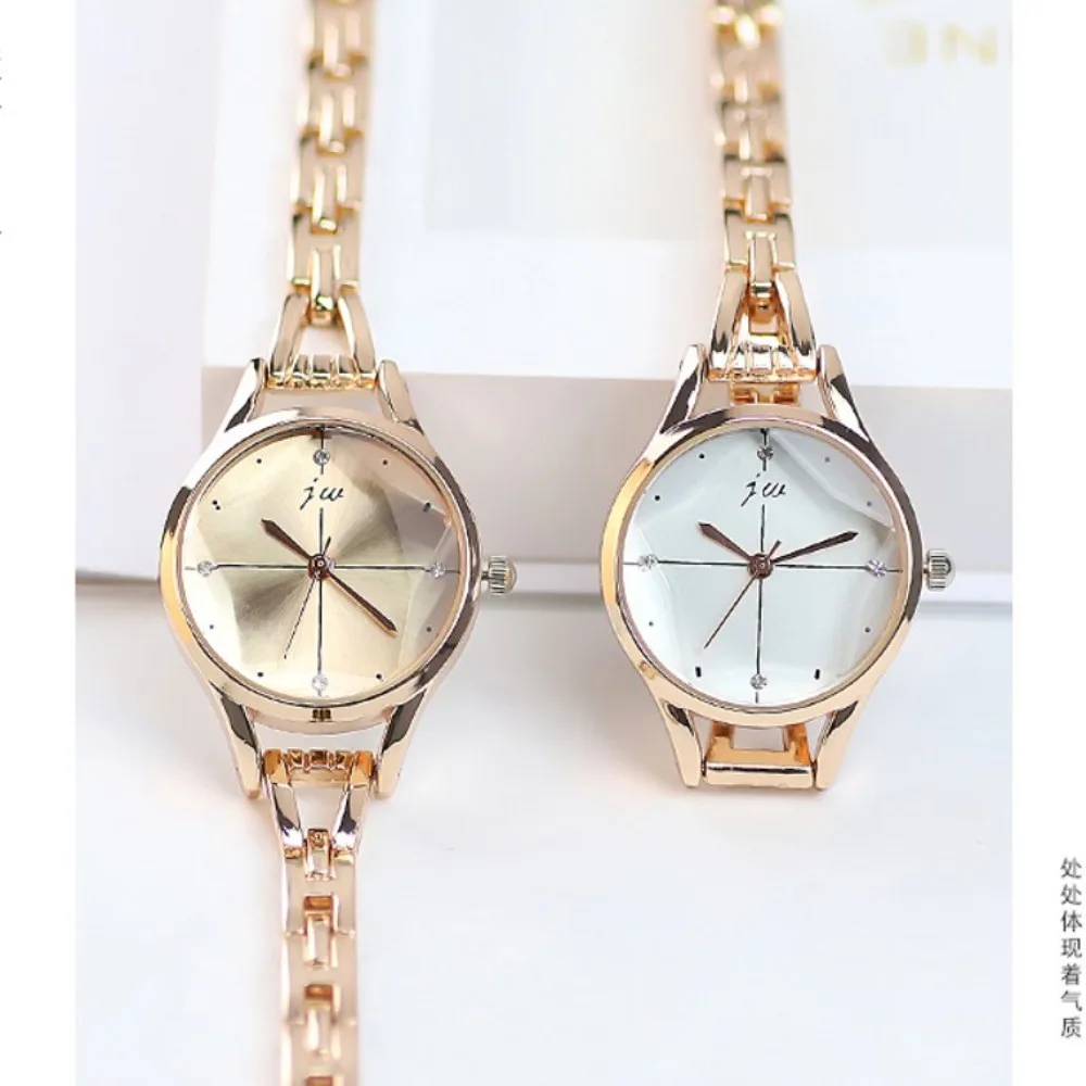 Reloj Retro con diamantes de imitación Para Mujer, Relojes de pulsera elegantes de oro rosa, reloj de pulsera de cuarzo de lujo Para Mujer