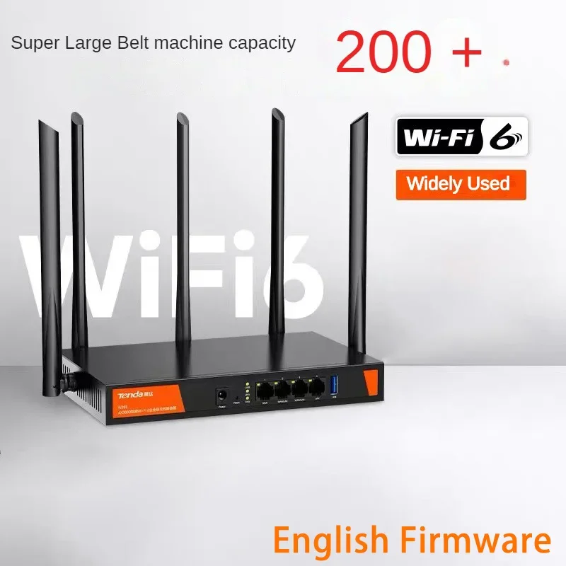 Tenda W30E AX3000 Wireless Enterprise Wifi6 Router 5G for Office Internet Hotspot Café Large House Upto 80 Wi-Fi /200 Cable User