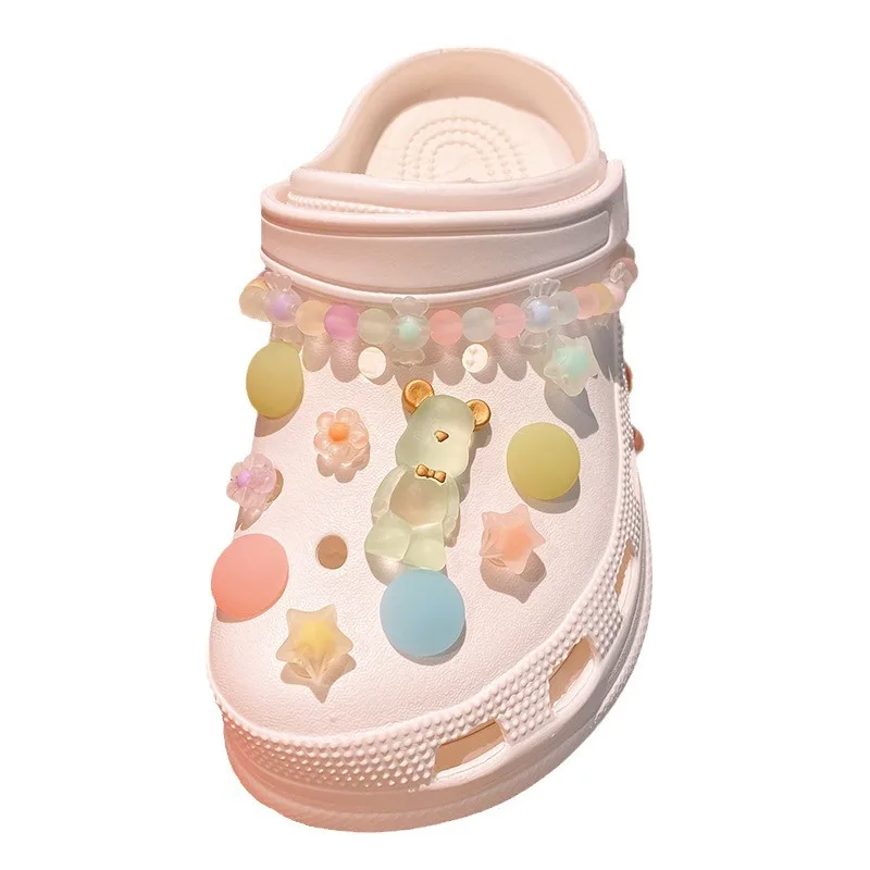 Top Selling Must Have Versatile Matte Frosted Bear Clog Charms Soft Resin Eye-Catching Pastel Stylish Daily Clog Ornaments view 5