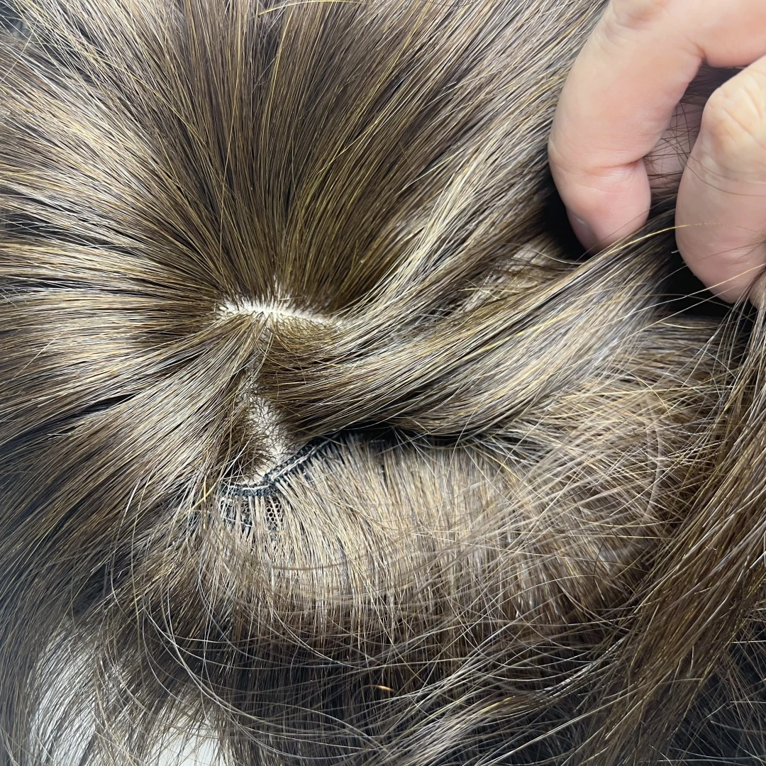 Toppers ผมสําหรับผู้หญิงผมมนุษย์จริงกับ Bangs ผมบราซิล Hairpieces สําหรับผู้หญิงฐานลูกไม้ 12x14 ฝาครอบผมร่วง