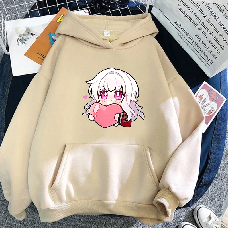 2024 March 7th Chibi Heart Kwaii Hoodies New Anime Honkai Star Rail Hoodie Sweatshirts K Pop Unisex Streetwear Clothes Long Slee