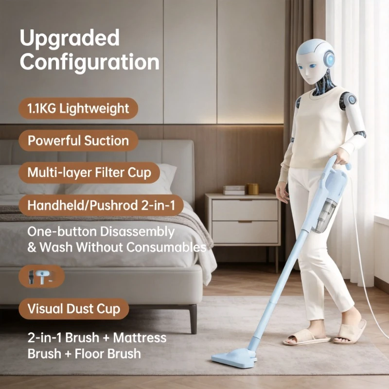 

Household Handheld Vacuum Cleaner, High Suction Low Noise High Power, Perfect for Carpet Pet Hair Cleaning
