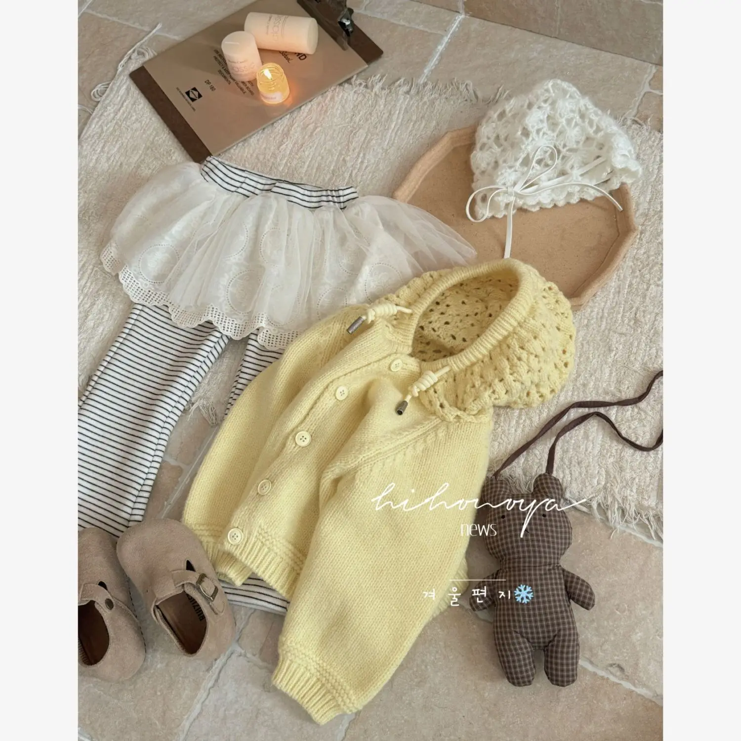 

Children's Clothing Girls' Autumn and Winter New Cardigan Sweater Baby Girl Princess Style Sweet and Cute Knitted Hooded Jacket