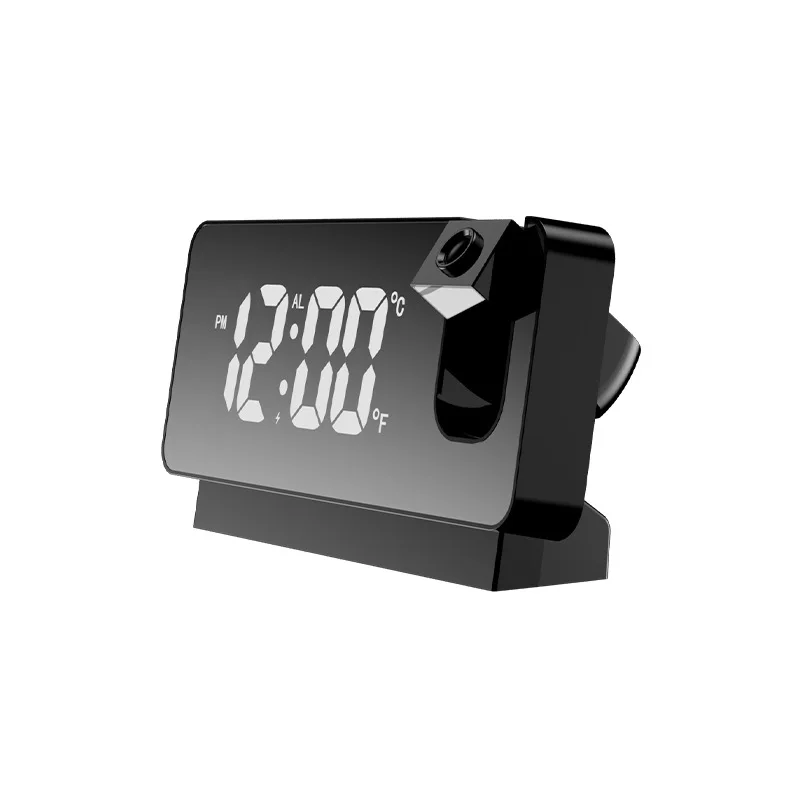 

Mirror Projection Clock with LED Color Display Smart Digital Alarm Clock Voice Control Night Light for Bedroom