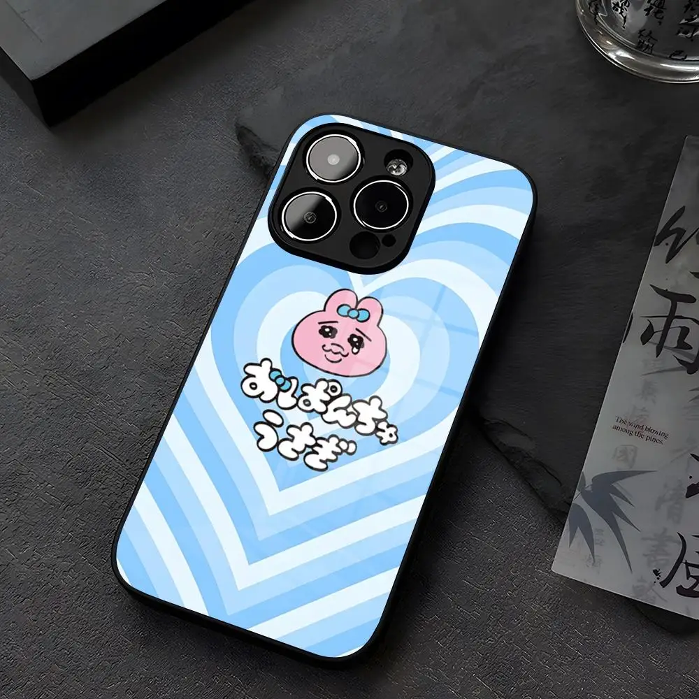 Чехол для телефона Kawaii O-OpanchuS UsagiS, закаленное стекло для iPhone 14 13 12 15 11 Pro XS Max Plus Mini X XR 8 7 6s SE2020, Coque