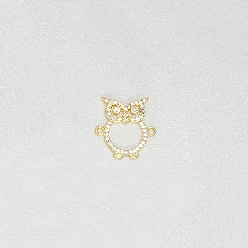 5 Pcs Brass Color Zircon Connector Diy Jewelry Making Bird Eagle Owl Swallow Butterfly Hollow Part Bracelet Necklace Accessories