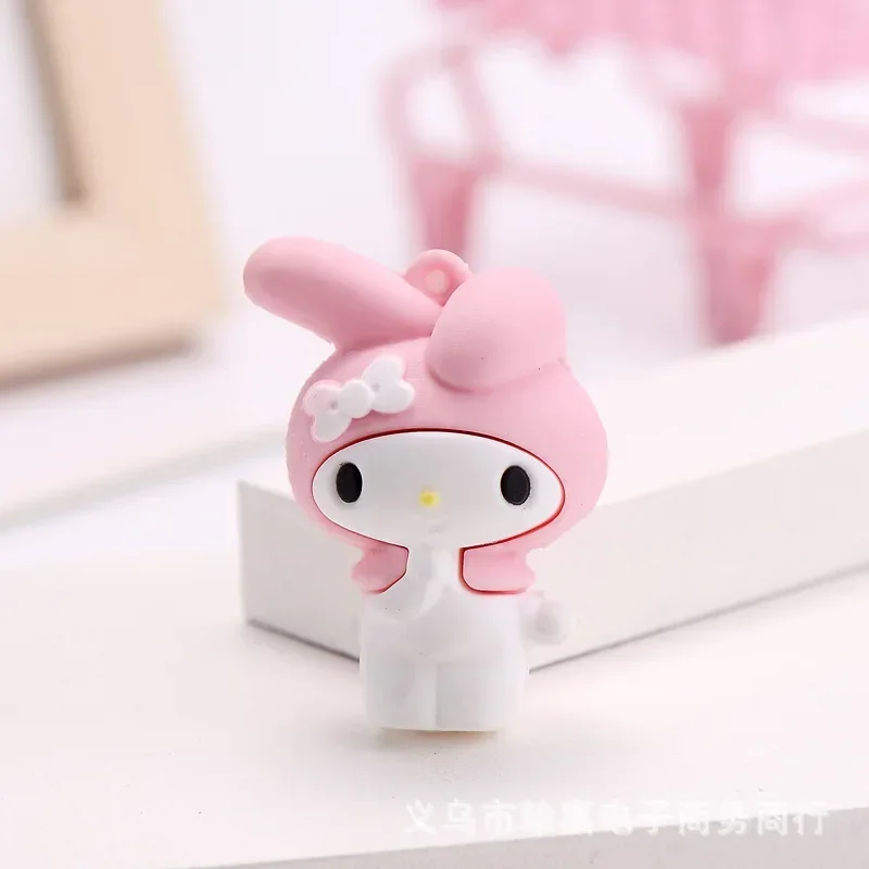 Sanrio Melody Anime Dolls Model Hello Kitty Cinnamoroll Kuromi Cartoon Doll Action Figure Toys Keychain Pendant Cake Decor Gifts