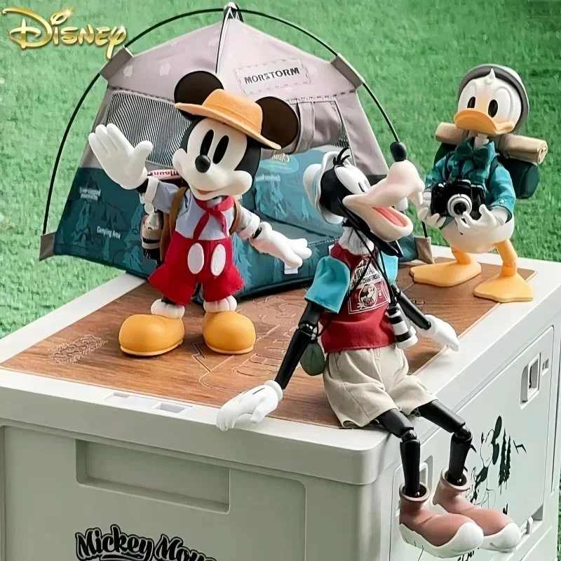 Disney City Escape Plan Camping Figure Donald Duck Goofy Mickey Pvc Model Statue Movable Joint Model Doll Collection Gifts Toys