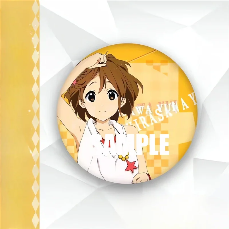 5.8cm Cartoon Lovely Brooches Hirasawa Yui Akiyama Mio Kotobuki Tsumugi Figure Badge Fashion Enamel Pin Accessory Friend Gift