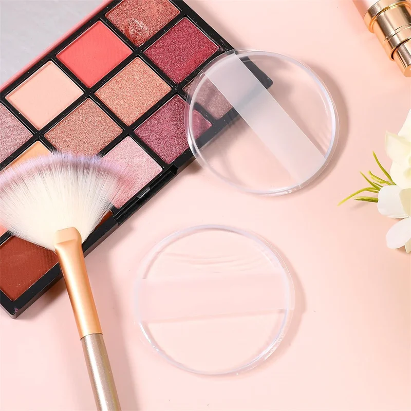 3/5/8 Uds. Puffs de polvo de silicona redondos transparentes, esponja de base en polvo con cojín de aire, esponja de licuadora cosmética no absorbente transparente