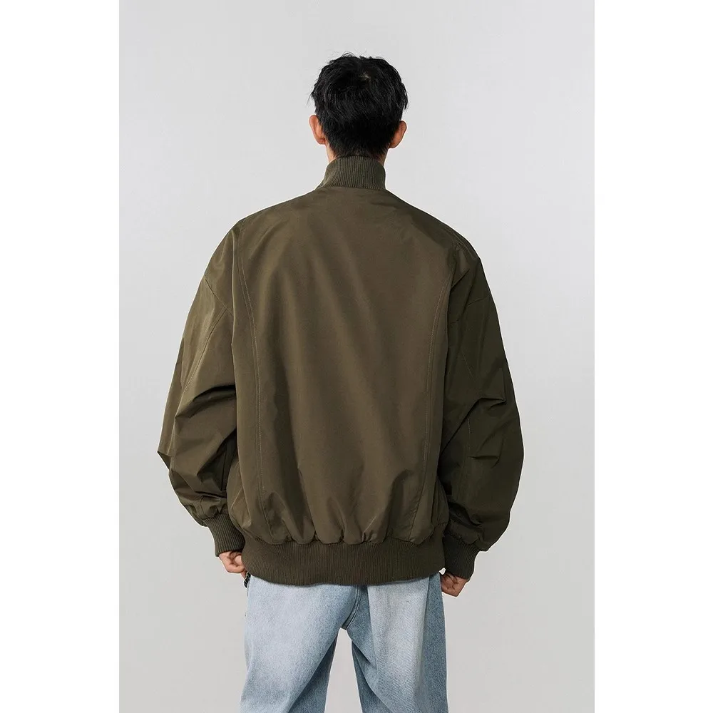 سترة مدرب الطيران للرجال للربيع والخريف سميكة سترة أمريكية كلاسيكية ملابس عمل قصيرة زي بيسبول عصري