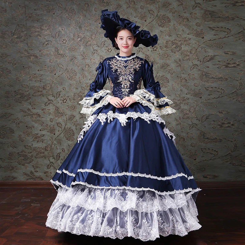 High End Ball Gown Medieval Court Marie Evening Dresses Victorian Baroque Prom Party Gowns Masquerade Halloween