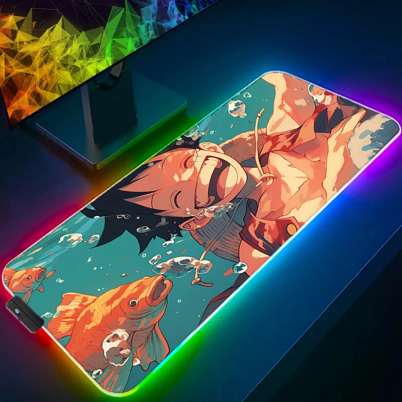 

RGB LED Mouse Pad Office Desk Mat Rubber Computer Game Mousepad One Piece Luffy Keyboard Pad PC Accessories Mouse Mat Tablet Pad