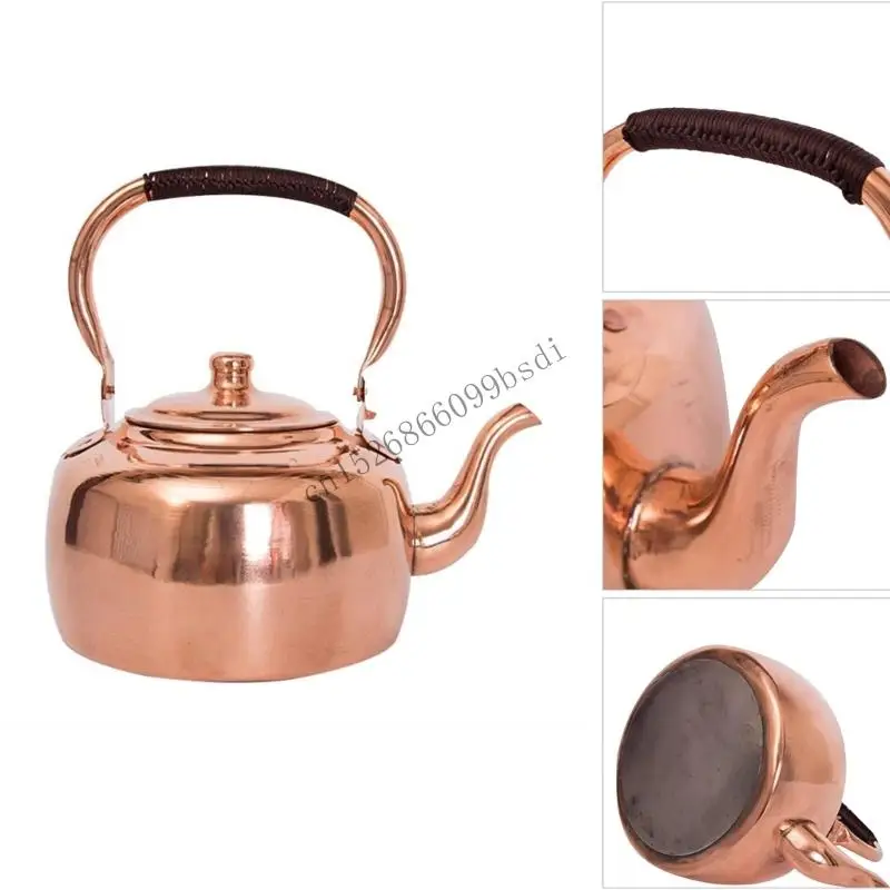 

11UA Retro Coppers Water Boiler 3Leter Induction Hobs Gas Burners Compatible Convenient Size 30cm Tall Camping Teapot