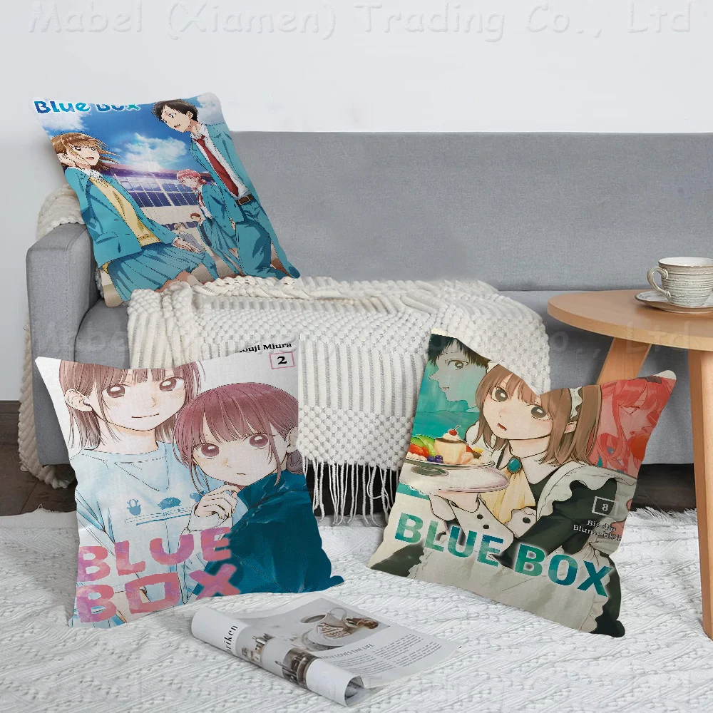 Anime Blue Box Pillowcase Toon Gift Cushion Cover Bedroom Home Sofa Chair Seat Decor Pillow Case