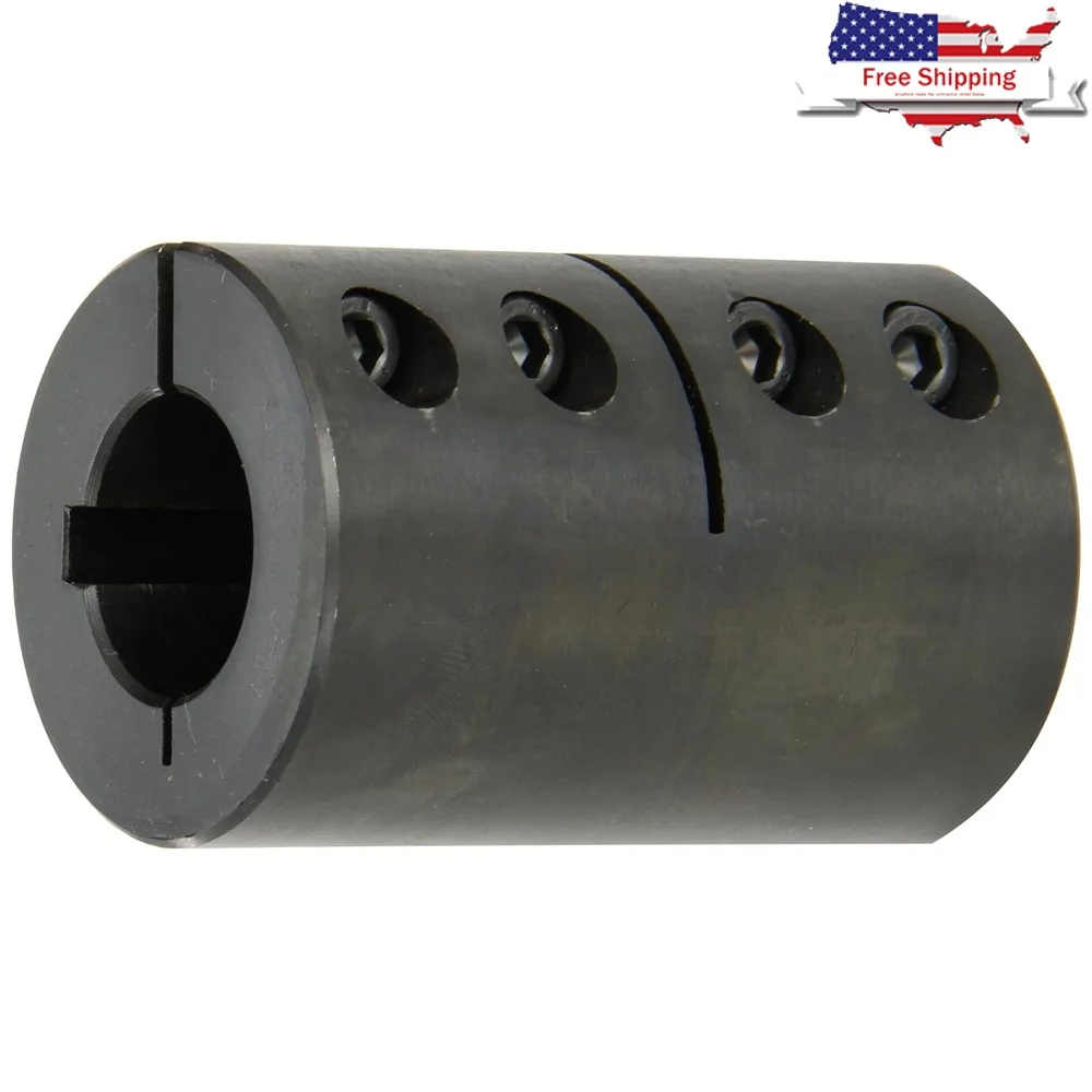

Black Oxide Clamping Coupling 1in Bore 2in Diameter 3in Length Set Screw Mild Steel High Load Torque