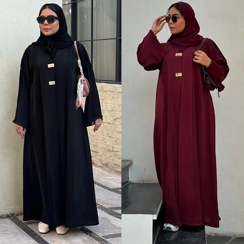 

Muslim Women Long Sleeve Loose Dress Abaya Robe Middle East Turkish Cardigan Robe Dubai