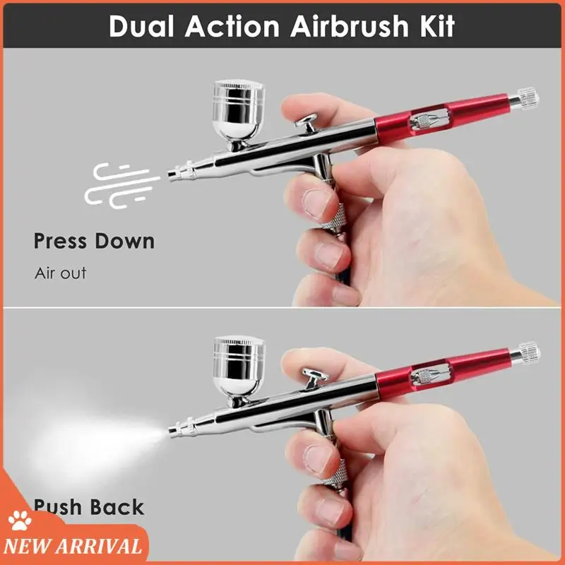 

Airbrush Kit Dual-Action Airbrush With 0.3/0.5Mm Needles Set 20Cc/40Cc Cup Air Hose And Cleaning Kit