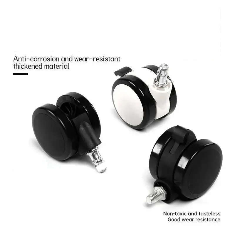 5 PCS 2.5 inch Silent PU Wheels M8/M10/M11 Thread Swivel Casters for Office Chair