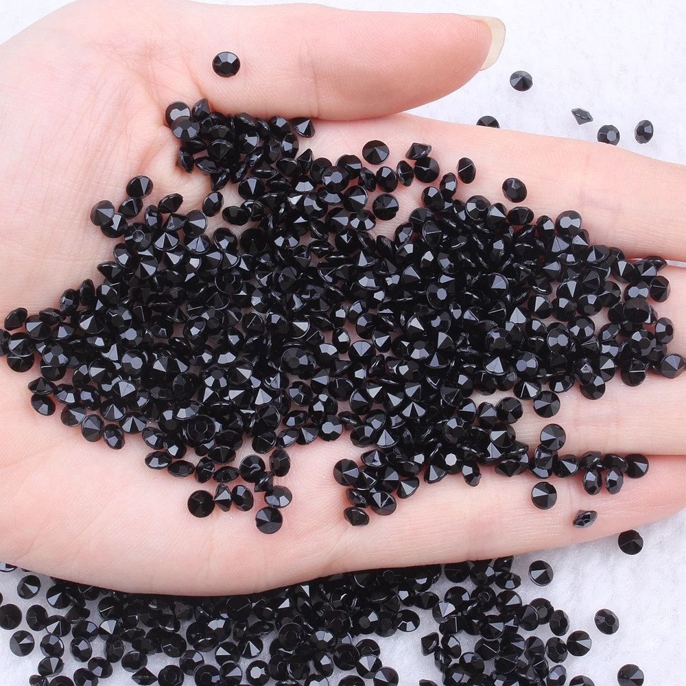 

Wholesale Acrylic 5.5mm 10000pcs Rhinestones Point Back Glue On Beads DIY Decoration Many Size Round Diamonds For Crafts Jewelry