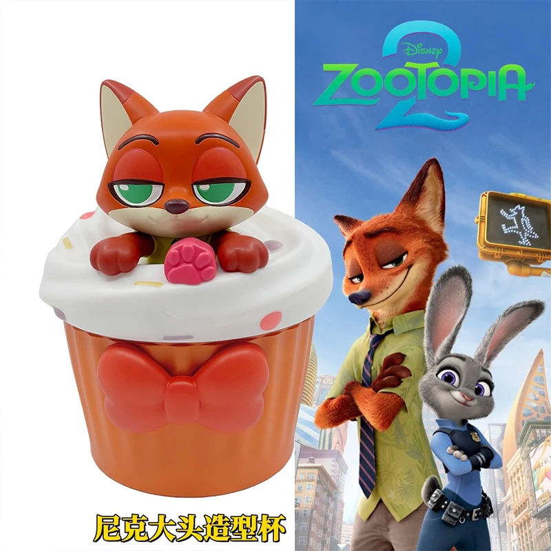 Nowe Oryginalne Gadżety Filmowe Zootopia 2 Judy Nick Figurka Anime Kubek na Wodę w Kształcie Postaci Śliczna Kolekcja z Kreskówek Ozdoba Zabawki Prezent