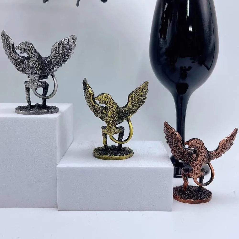 Griffin and Eagle Beast Crystal Ball Stand Metal Figurine Display Base Sphere Holder Mineral Specimen Healing Stone Home Decor
