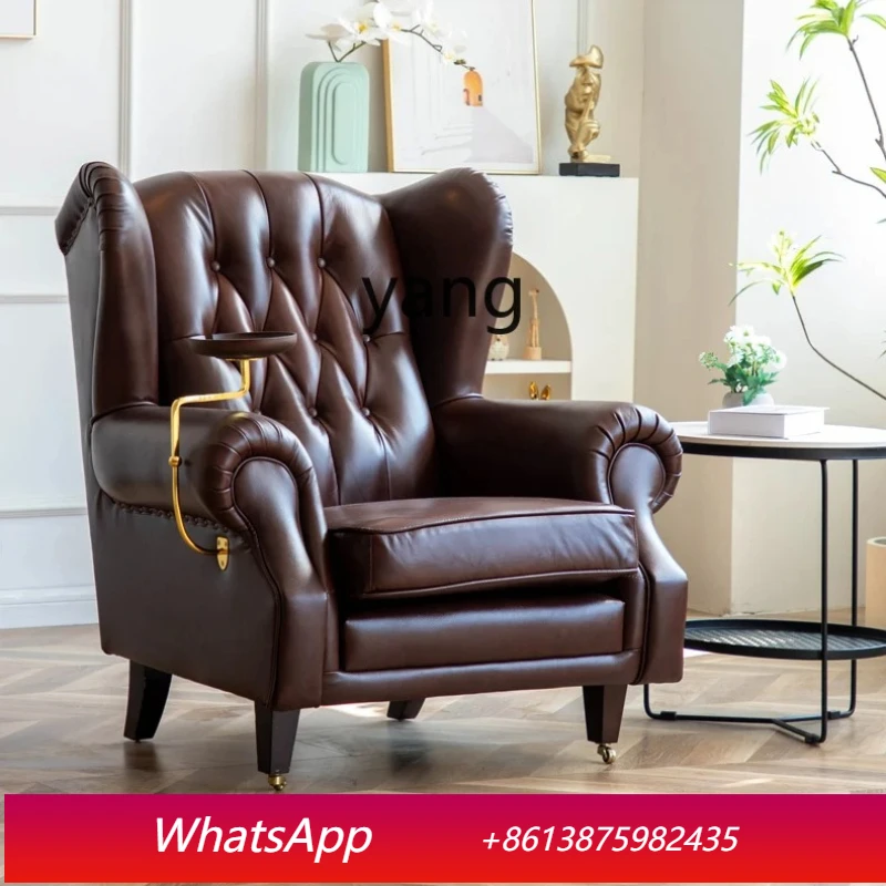 

LTT single sofa chair living room retro style leather chair