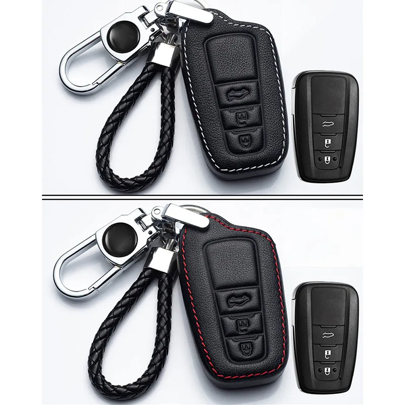 2023 New High-end Car Key Case Suitable For Toyota Corolla Key Cover Ralink Camry RV4 Highlander CHR Leather Car Accessories