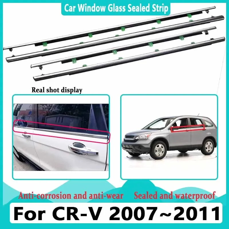 Uszczelniona listwa szyby samochodowej do Hondy CR V 3 2007 ~ 2011 CR-V MK3 Odporna na deszcz uszczelka drzwi Akcesoria 2010 2009