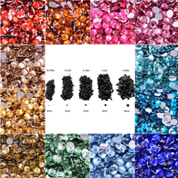 OLeeya Flat Back Resin Rhinestone 2MM 3MM 4MM 5MM 6MM Round Non Hot Fix Rhinestones Stones For Craft DIY Tumbler Shoe Decoration