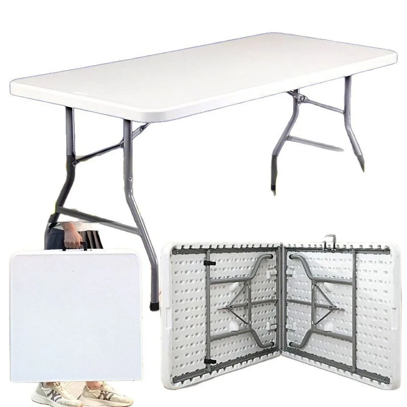Outdoor folding table Portable table Dining table, long table Household stall Office computer desk
