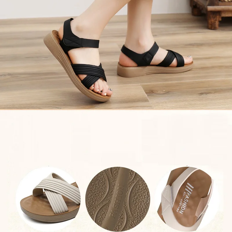 Summer New Open Toe Casual Women Sandals Women's Wedge Buckle Footwear Comfortable Beach Shoes Woman Lightweight Walking Sandals