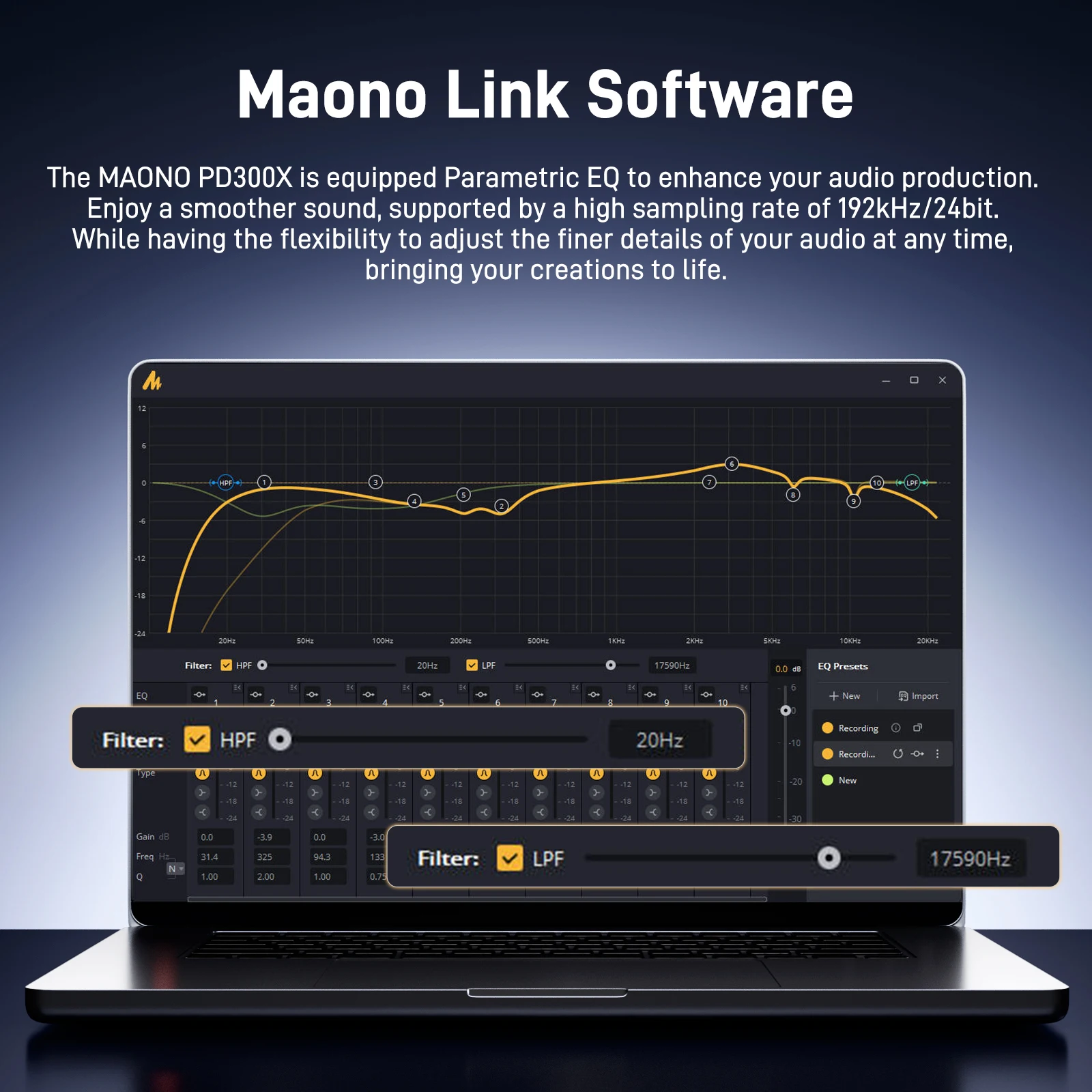 Maono PD300X Dynamic Microphone USB/XLR Dual Mode Professional Sound Quality Noise Reduction