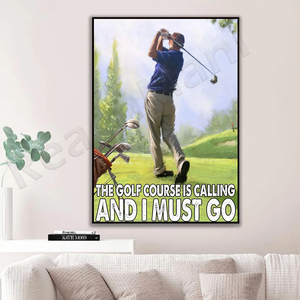 golf is calling, i must go poster, golf lover gift, golf art, golfer gift, sports wall art