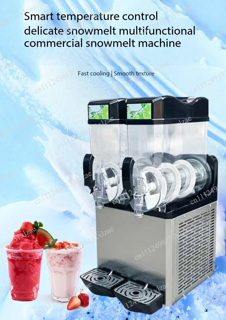 2-Bowl 15L Slush Machine for Smoothies, Professional Slushy Ice Making Machine – Commercial Frozen Beverage Dispenser
