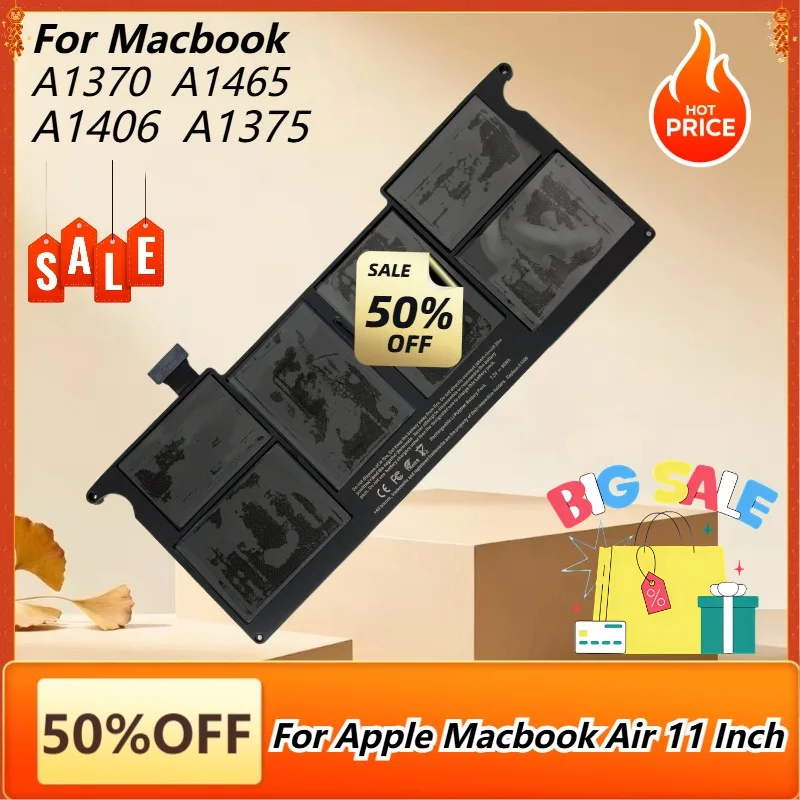 

Высокопроизводительный аккумулятор для ноутбука A1375 A1406 для Apple Macbook Air 11 дюймов A1370 A1465, сменная аккумуляторная батарея