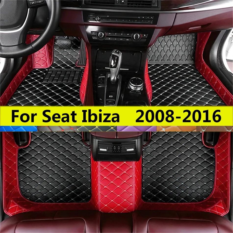 

Автомобильные коврики для SEAT Ibiza 6J 6P MK4 2008 2009 2010 2011 2012 2013 2014 2015 2016 Автоматический кожаный ковер Полный комплект подушечек для ног Коврики