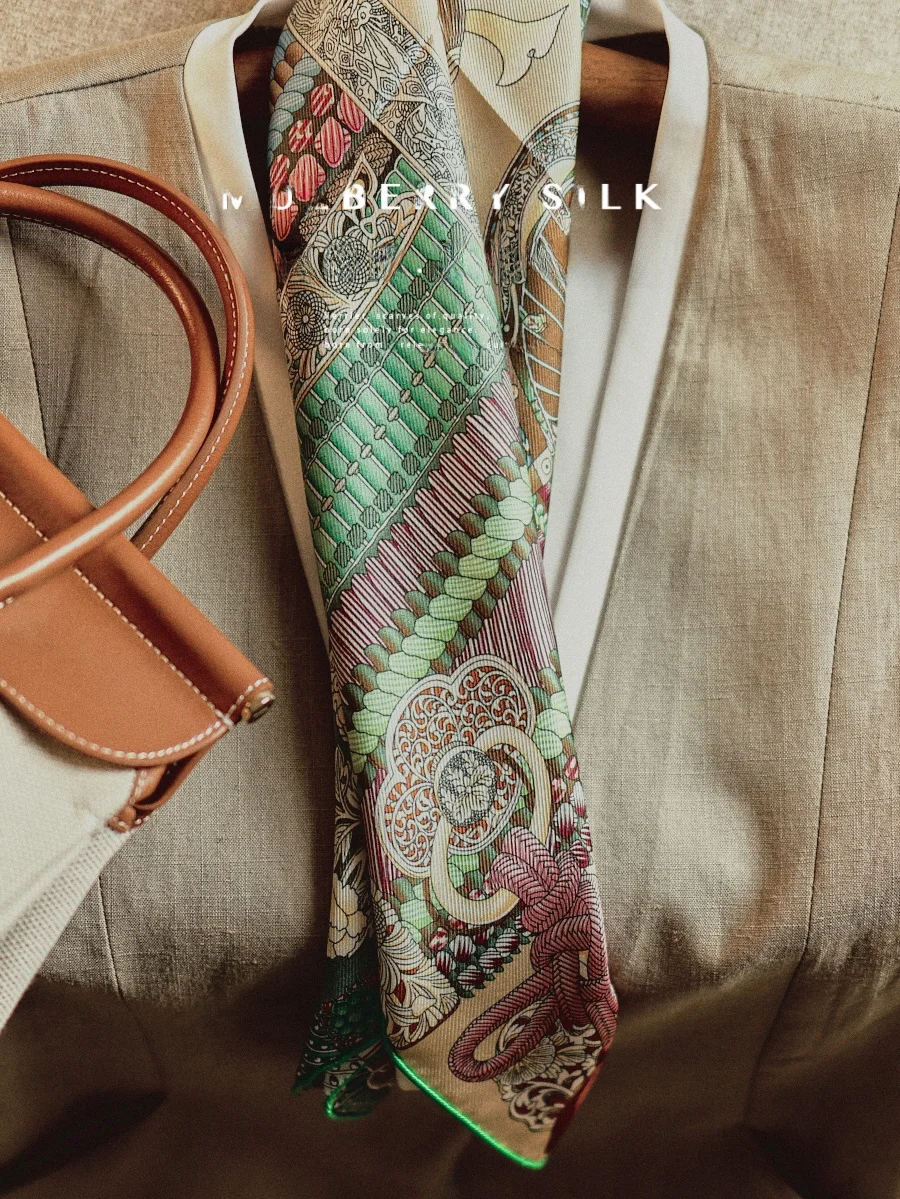 wedding-silk-scarf-women's-00-silk-6-momme-twill-netie-high-end-feeling-65-square-awl-ele-geometric-pattern