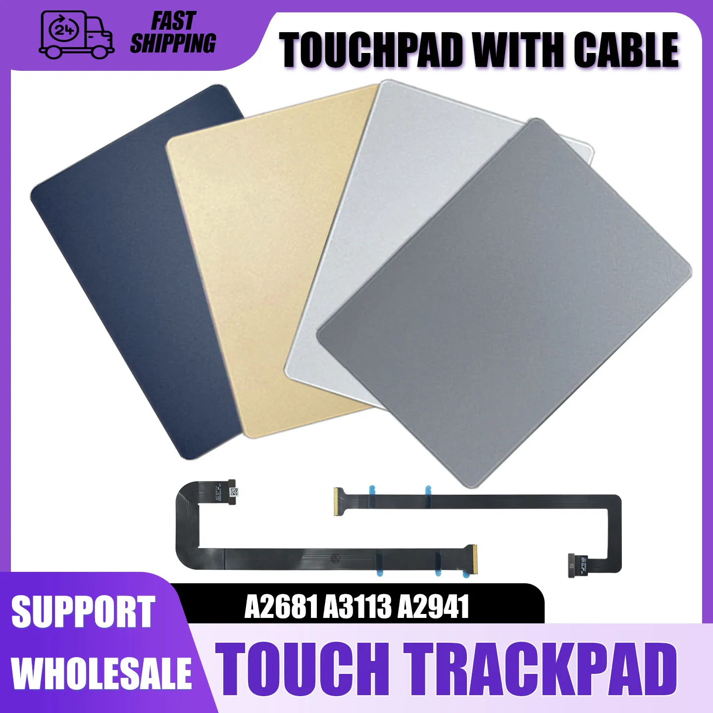 Trackpad Original para MacBook Air A2681 A2941 A3113 con Cable Flexible, Gris, Plateado, Dorado, Dorado Medianoche, Touchpad de Repuesto