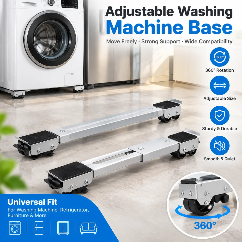 Heavy Equipment Washing - Verstellbare Waschmaschinen-Rollenbasis, Robuster Mobiler Rollwagen mit
