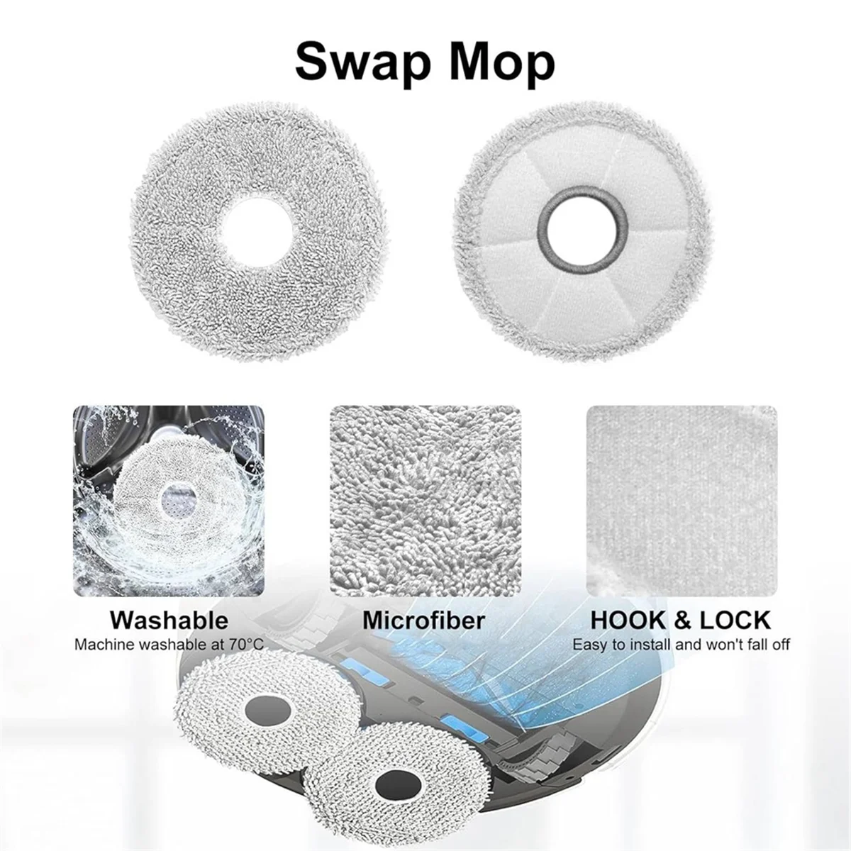 For ECOVACS DEEBOT T30S Combo Robot Vacuum Replacement Parts Hepa Filters Mop Pads Side Brush Dust Bags