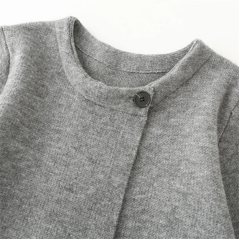 Autumn and winter new women's clothing temperament gray lace up knitted coat with split sleeves sweater jacket