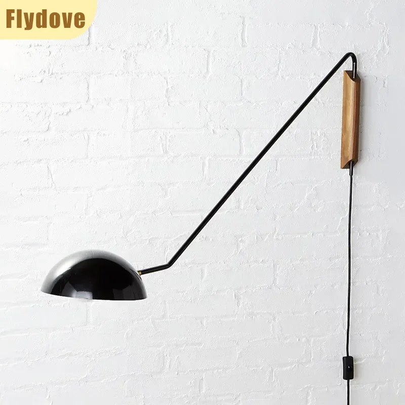 Italian Modern Designer Wrought Iron LED Wall Lamp Creative Living Room Sofa Bedside Adjustable Indoor Lighting Decoration Lamp